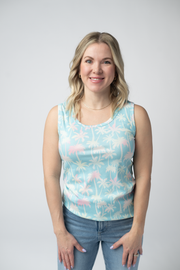 WAREHOUSE ONLY Ava Tank - Aqua Palm FINAL SALE