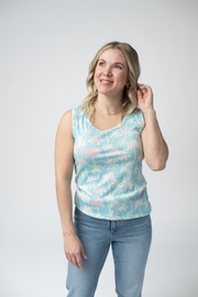WAREHOUSE ONLY Ava Tank - Aqua Palm FINAL SALE