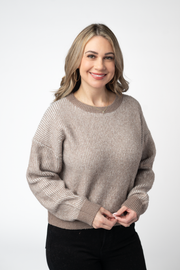 WAREHOUSE ONLY Josie Cozy Crew Sweater - Mocha