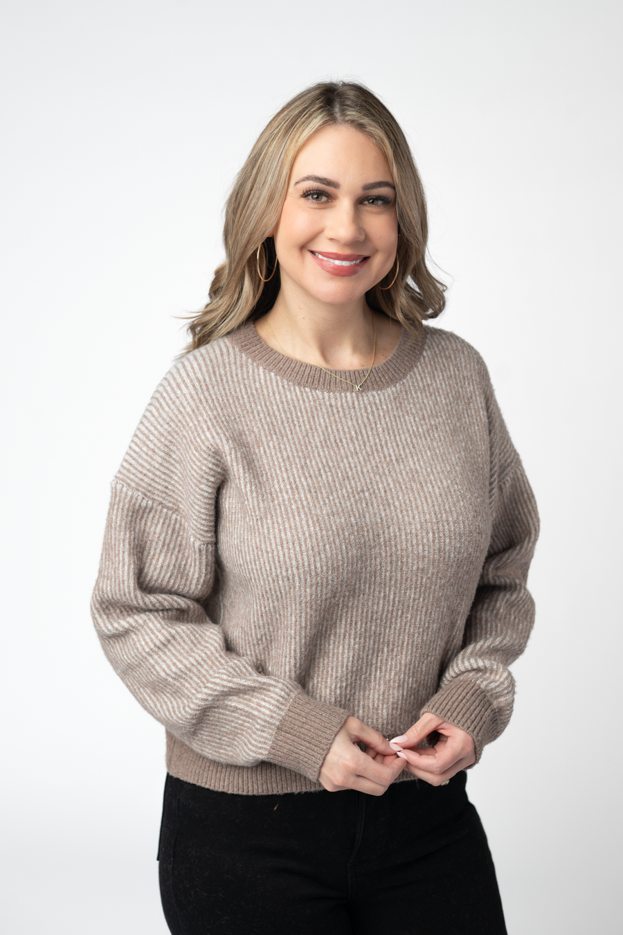 WAREHOUSE ONLY Josie Cozy Crew Sweater - Mocha