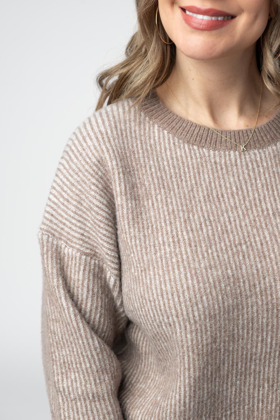 WAREHOUSE ONLY Josie Cozy Crew Sweater - Mocha