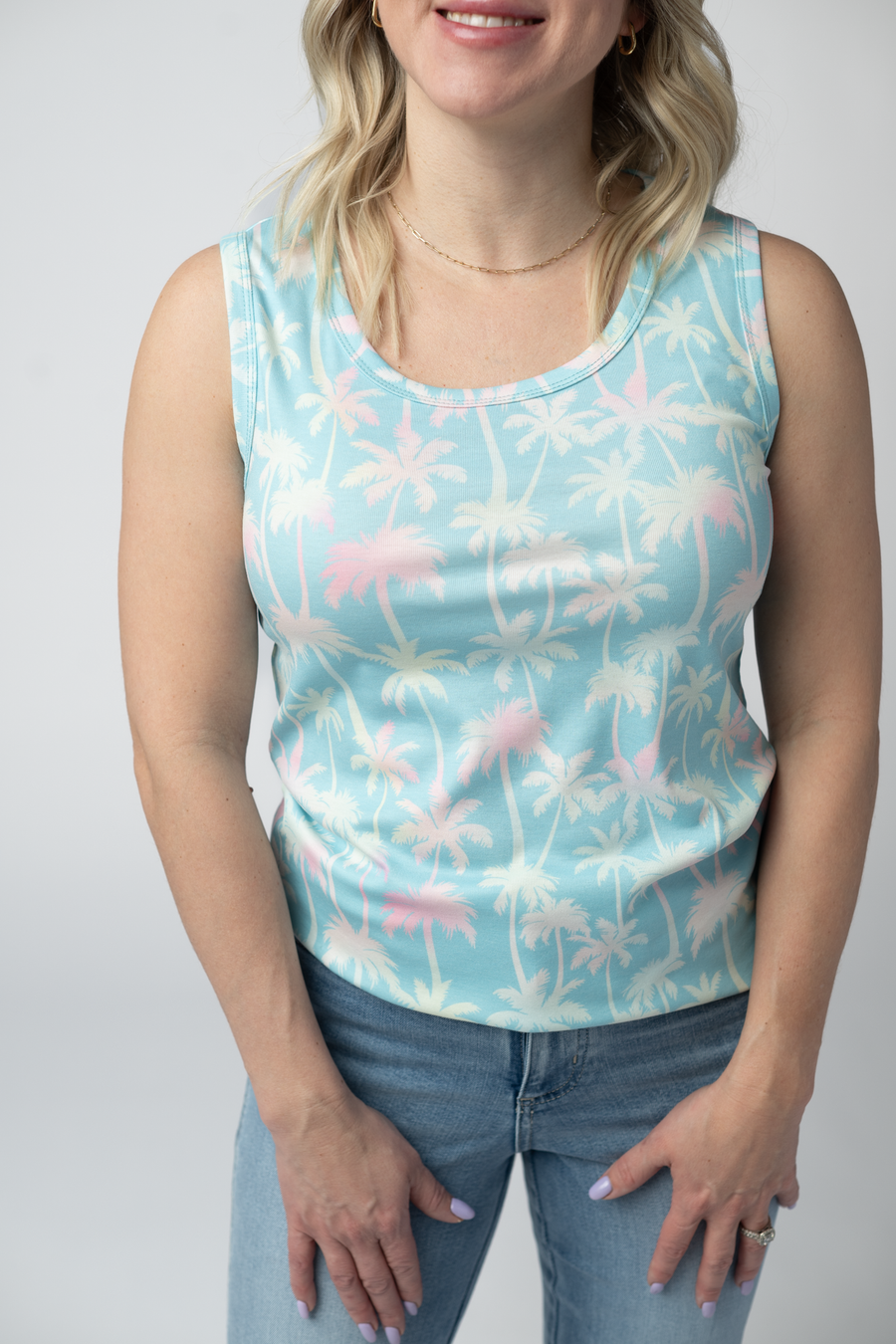 WAREHOUSE ONLY Ava Tank - Aqua Palm FINAL SALE