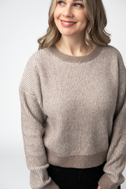 WAREHOUSE ONLY Josie Cozy Crew Sweater - Mocha