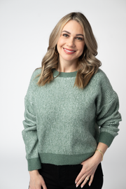 WAREHOUSE ONLY Josie Cozy Crew Sweater - Sage