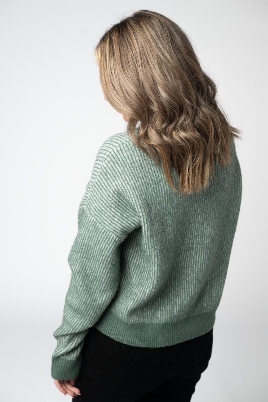 WAREHOUSE ONLY Josie Cozy Crew Sweater - Sage