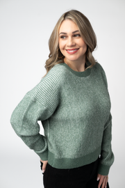 WAREHOUSE ONLY Josie Cozy Crew Sweater - Sage