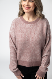 WAREHOUSE ONLY Josie Cozy Crew Sweater - Dusty Rose