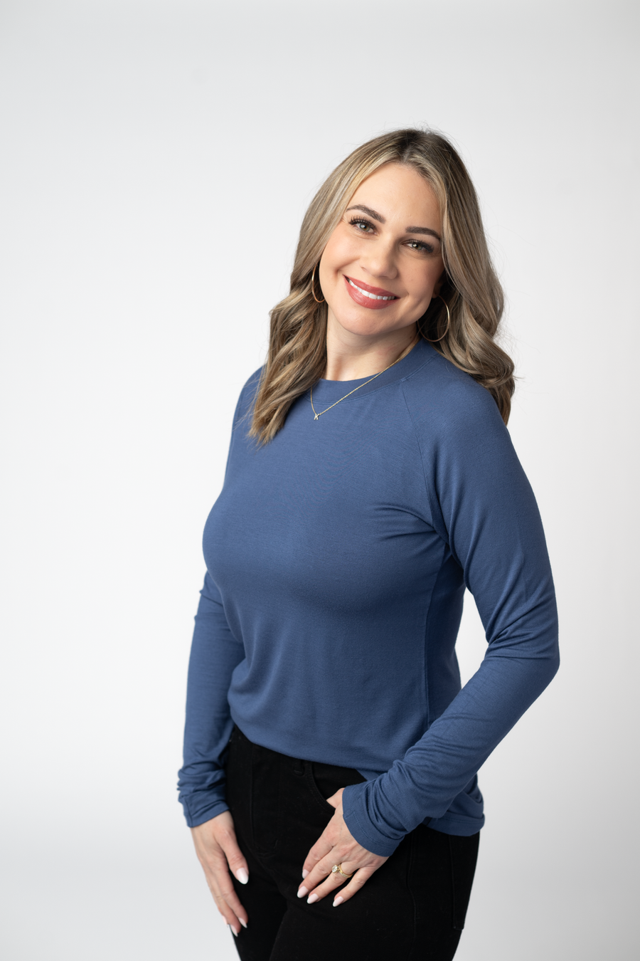 WAREHOUSE ONLY Blair Long Sleeve Top - Blue