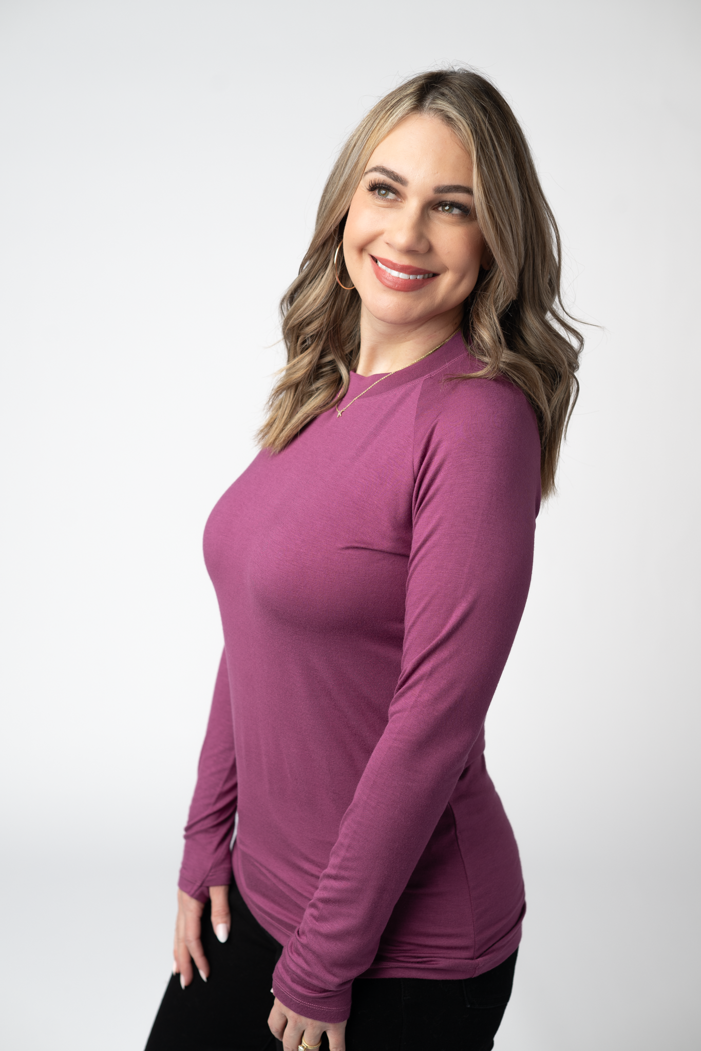WAREHOUSE ONLY Blair Long Sleeve Top - Mulberry