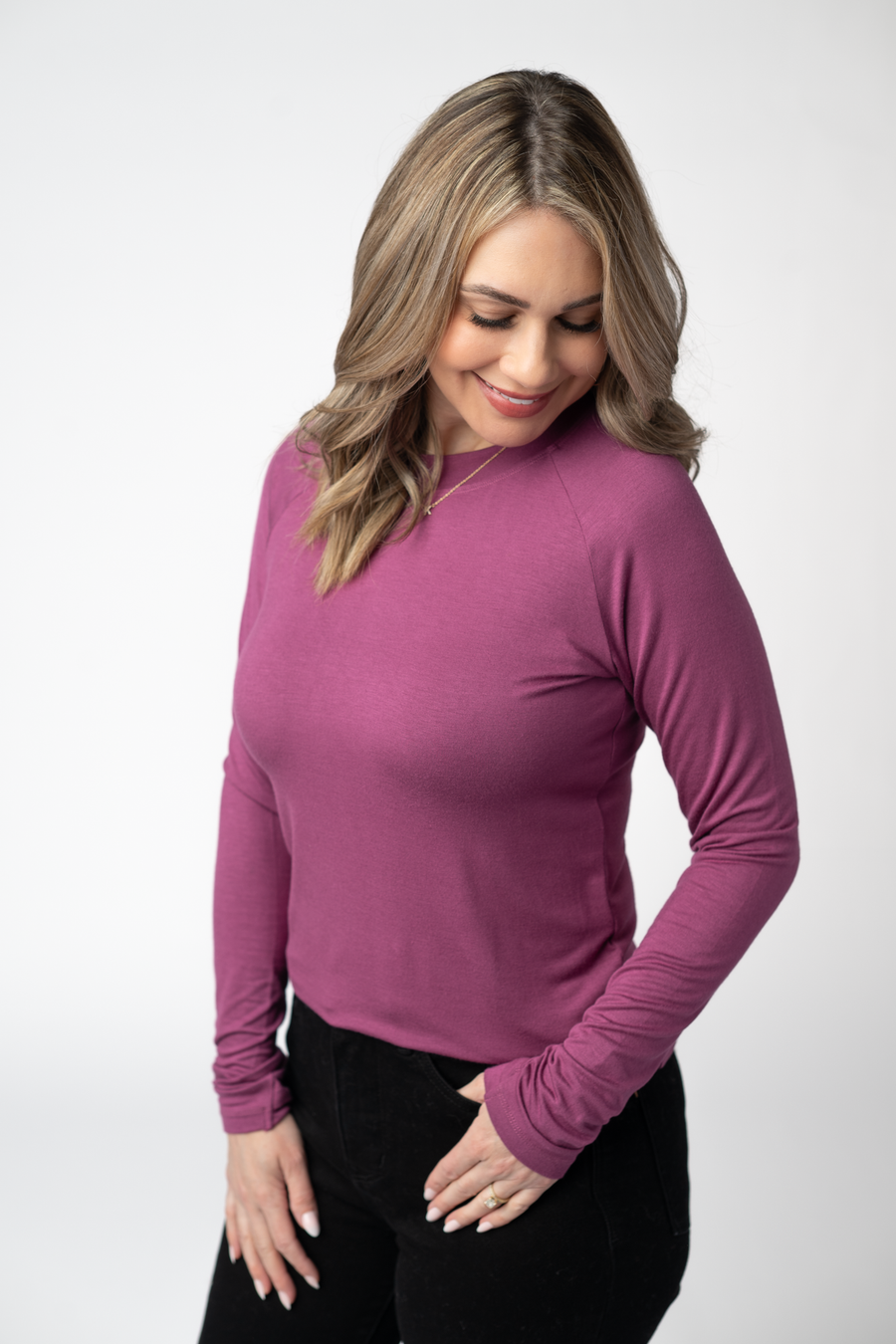 WAREHOUSE ONLY Blair Long Sleeve Top - Mulberry