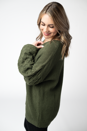 WAREHOUSE ONLY Talina Textured Sweater - Olive
