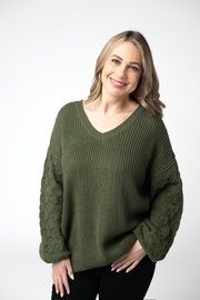WAREHOUSE ONLY Talina Textured Sweater - Olive