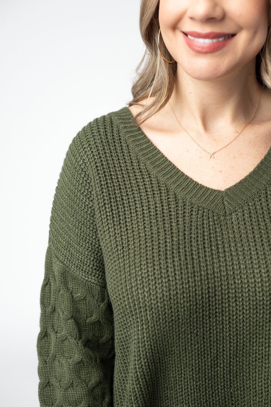 WAREHOUSE ONLY Talina Textured Sweater - Olive