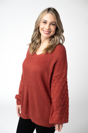 WAREHOUSE ONLY Talina Textured Sweater - Brick