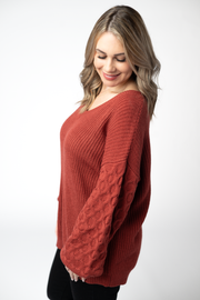 WAREHOUSE ONLY Talina Textured Sweater - Brick