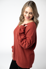 WAREHOUSE ONLY Talina Textured Sweater - Brick