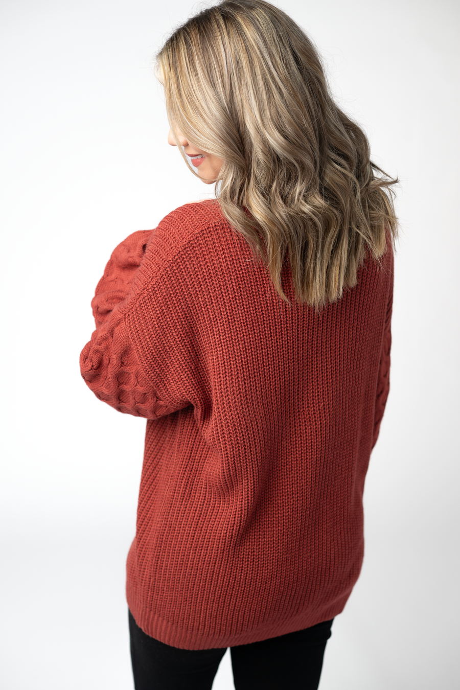 WAREHOUSE ONLY Talina Textured Sweater - Brick