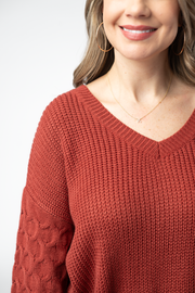 WAREHOUSE ONLY Talina Textured Sweater - Brick