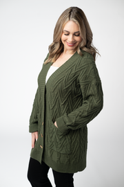 WAREHOUSE ONLY Brooks Button Sweater Cardigan - Olive