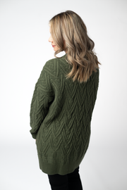 WAREHOUSE ONLY Brooks Button Sweater Cardigan - Olive