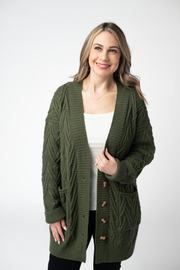 WAREHOUSE ONLY Brooks Button Sweater Cardigan - Olive