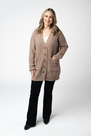 WAREHOUSE ONLY Brooks Button Sweater Cardigan - Mocha