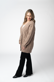 WAREHOUSE ONLY Brooks Button Sweater Cardigan - Mocha