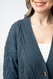 WAREHOUSE ONLY Brooks Button Sweater Cardigan - Navy