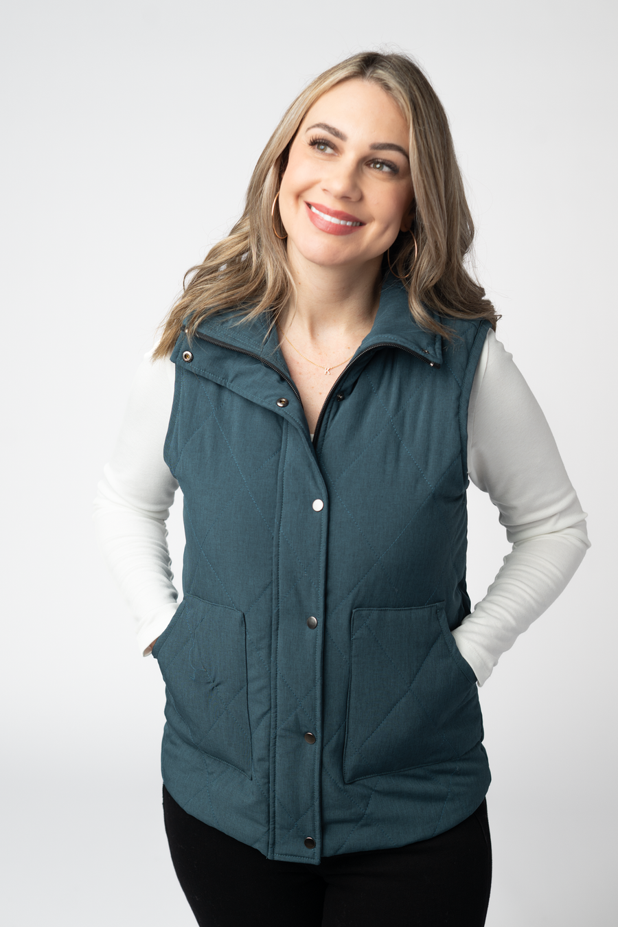 WAREHOUSE ONLY Remy Zip Up Vest - Teal