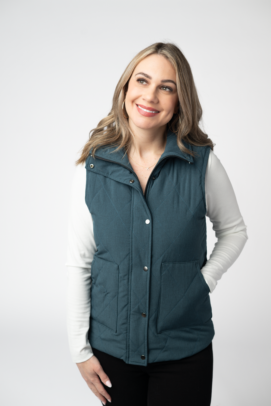 WAREHOUSE ONLY Remy Zip Up Vest - Teal