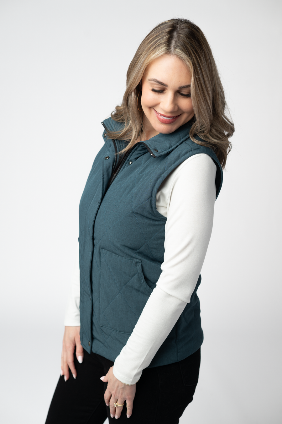 WAREHOUSE ONLY Remy Zip Up Vest - Teal