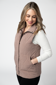 WAREHOUSE ONLY Remy Zip Up Vest - Chestnut