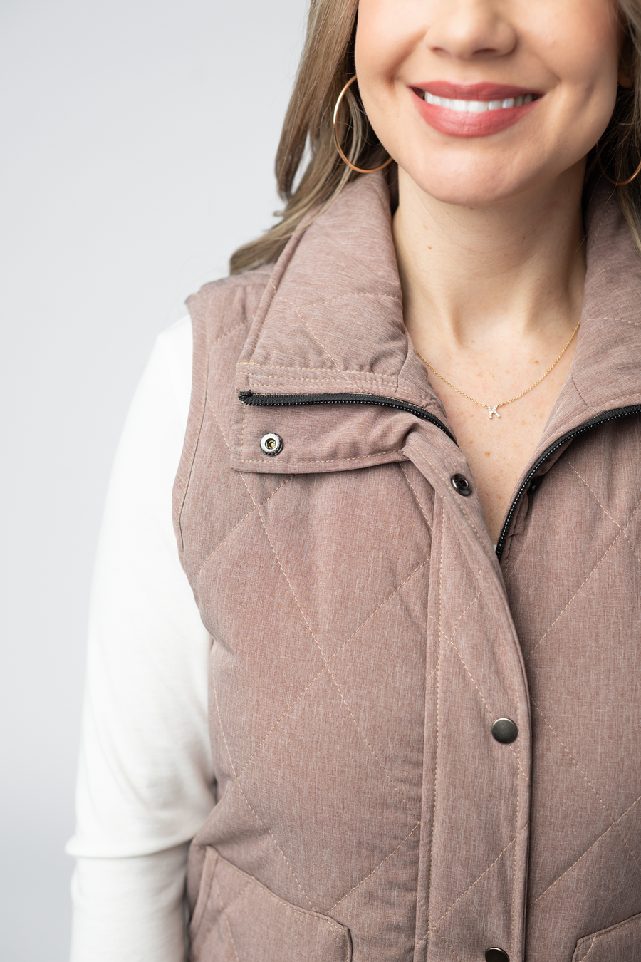 WAREHOUSE ONLY Remy Zip Up Vest - Chestnut