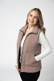 WAREHOUSE ONLY Remy Zip Up Vest - Chestnut