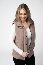 WAREHOUSE ONLY Remy Zip Up Vest - Chestnut