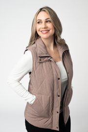WAREHOUSE ONLY Remy Zip Up Vest - Chestnut