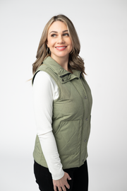 WAREHOUSE ONLY Remy Zip Up Vest - Dark Sage