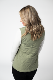 WAREHOUSE ONLY Remy Zip Up Vest - Dark Sage