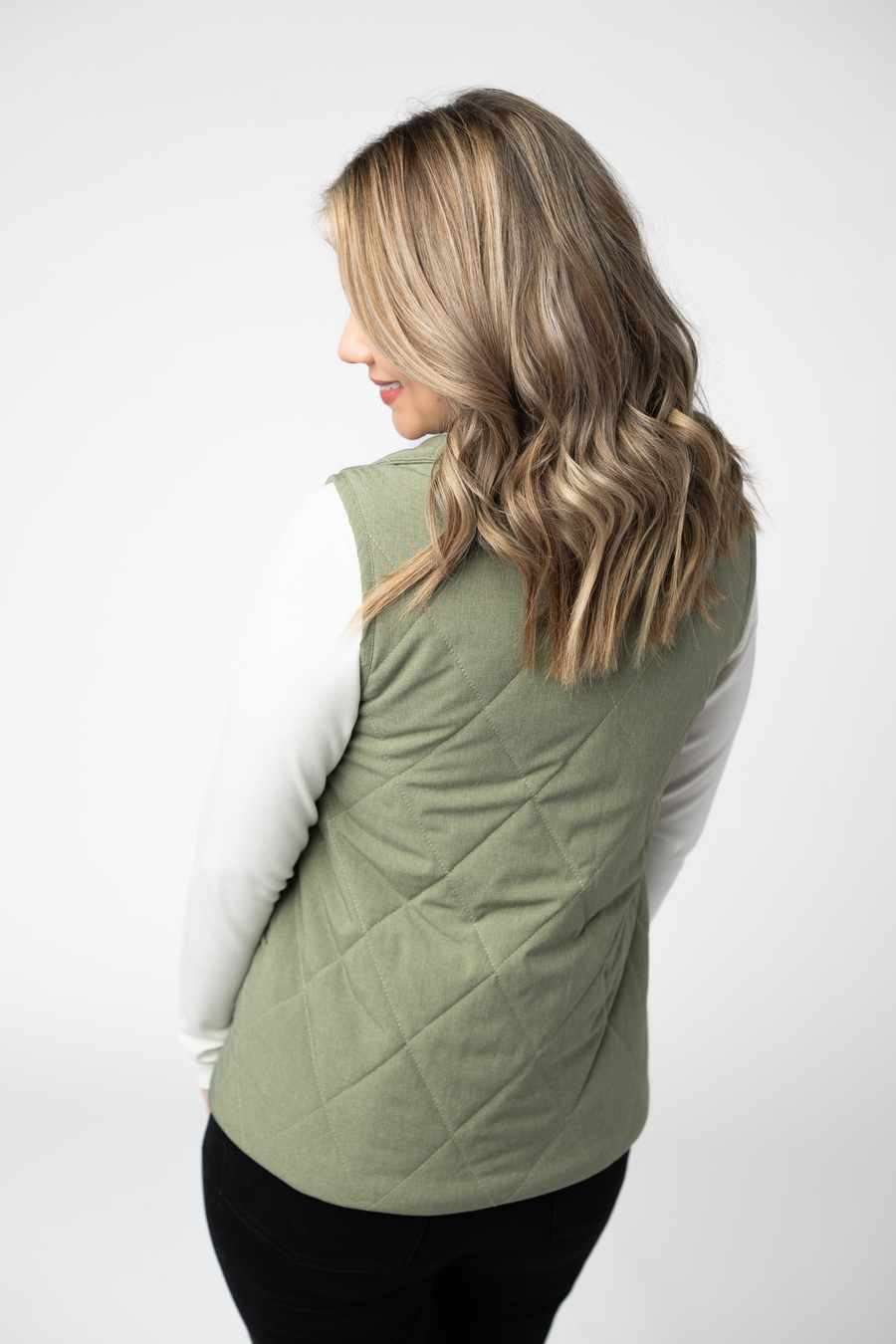 WAREHOUSE ONLY Remy Zip Up Vest - Dark Sage