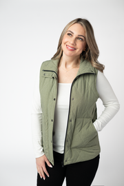 WAREHOUSE ONLY Remy Zip Up Vest - Dark Sage
