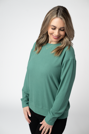 WAREHOUSE ONLY Corrine Ribbed Pullover Top - Fern