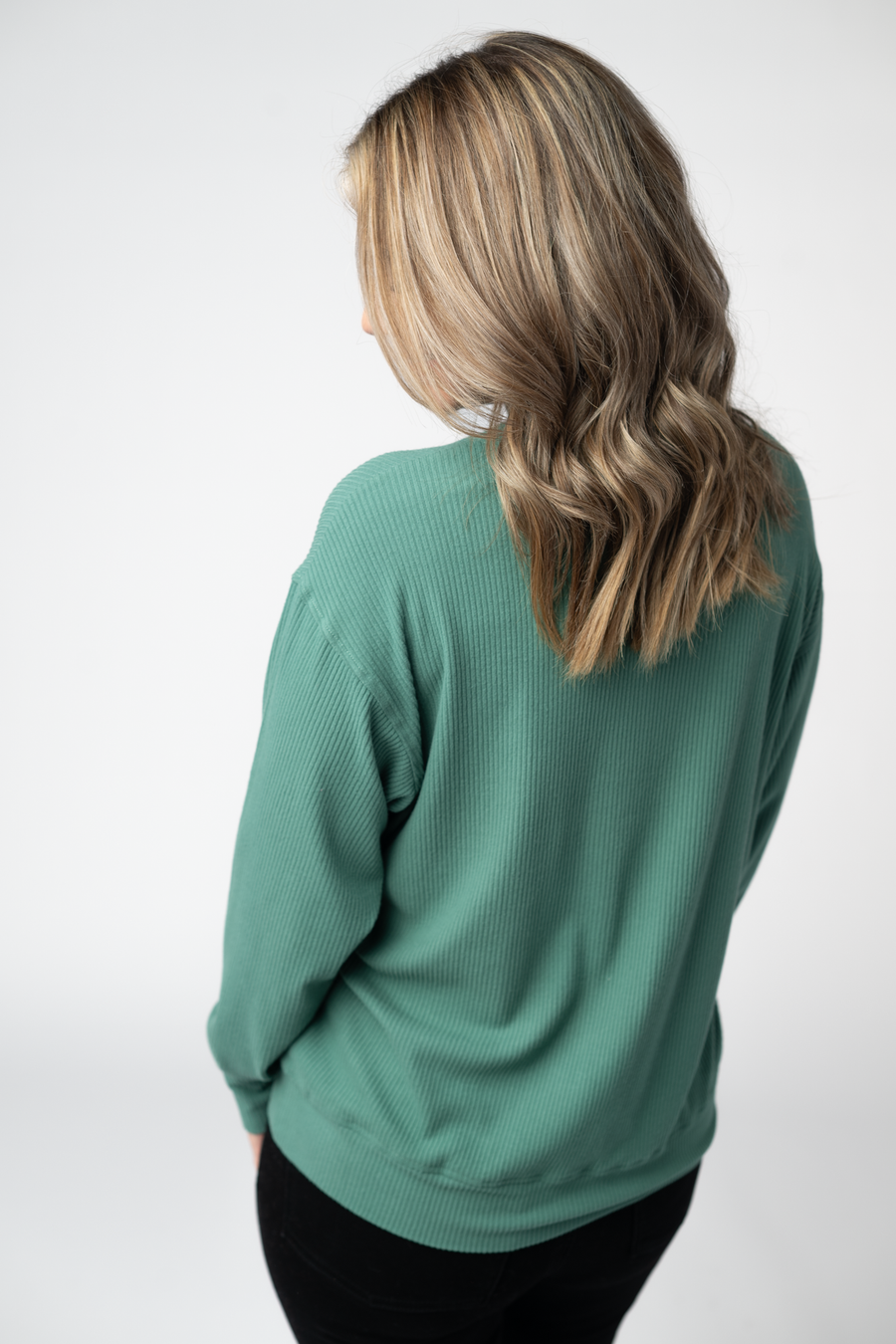 WAREHOUSE ONLY Corrine Ribbed Pullover Top - Fern