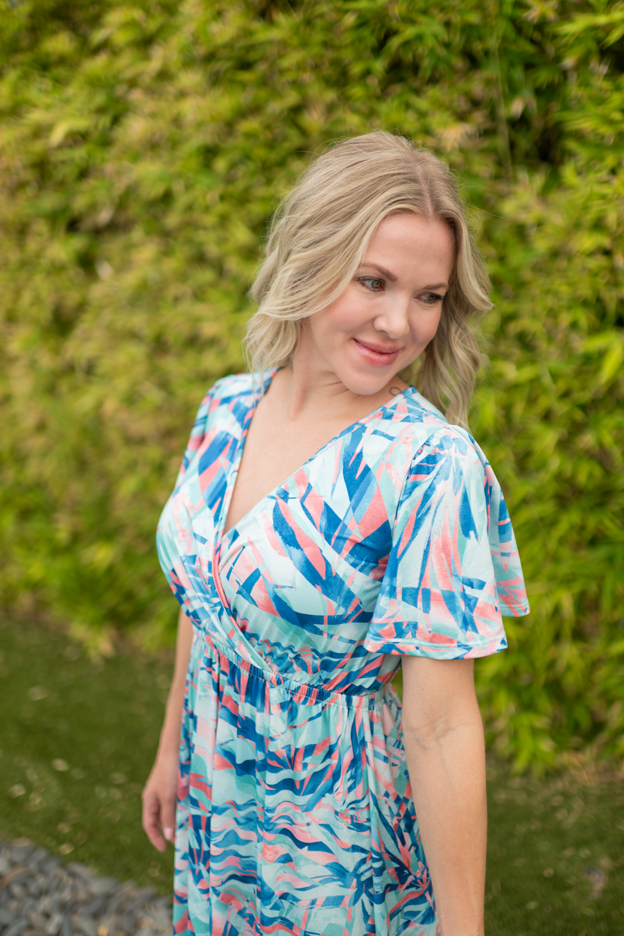 WAREHOUSE ONLY Millie Maxi Dress - Abstract Aqua Breeze FINAL SALE