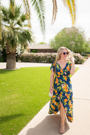 WAREHOUSE ONLY Harley High-Low Dress - Navy Citrus FINAL SALE