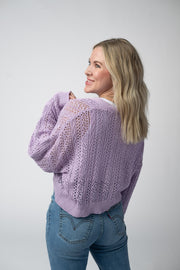 WAREHOUSE Callie Cropped Cardigan - Lavender