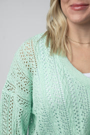 WAREHOUSE Callie Cropped Cardigan - Mint