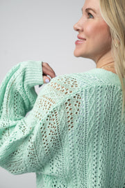 WAREHOUSE Callie Cropped Cardigan - Mint