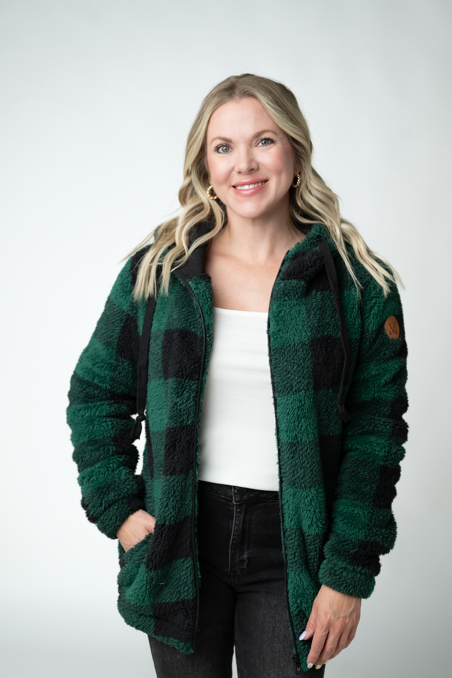 WAREHOUSE ONLY Sherpa Fullzip Hoodie - Evergreen Plaid
