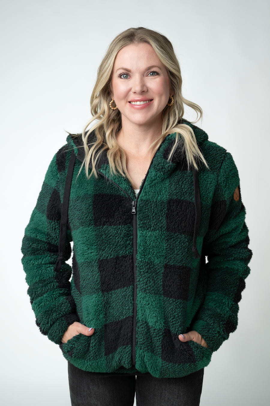 WAREHOUSE ONLY Sherpa Fullzip Hoodie - Evergreen Plaid