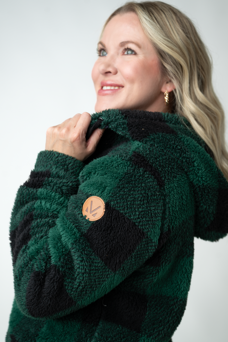 WAREHOUSE ONLY Sherpa Fullzip Hoodie - Evergreen Plaid